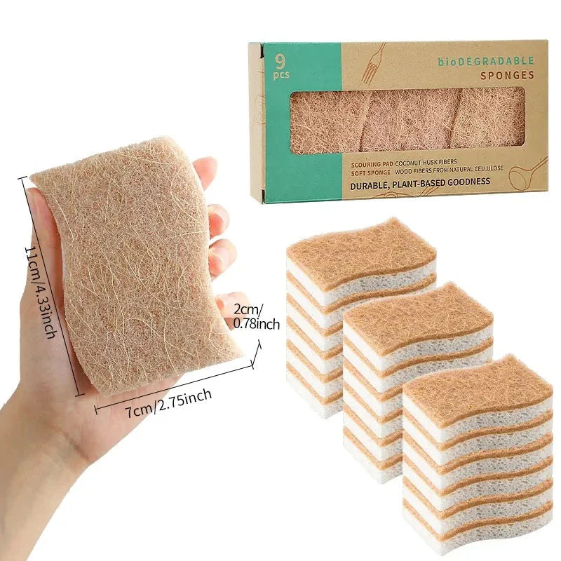 18 Esponjas de Louça Biodegradáveis Premium (dura 6 meses)