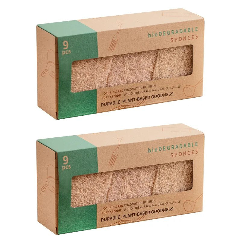 18 Esponjas de Louça Biodegradáveis Premium (dura 6 meses)