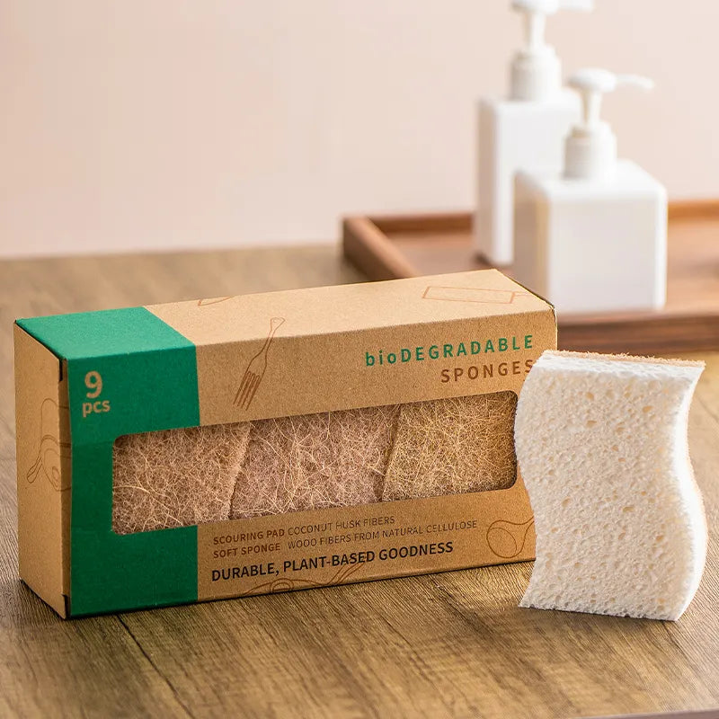 18 Esponjas de Louça Biodegradáveis Premium (dura 6 meses)