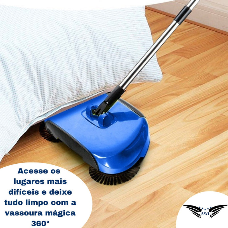 Vassoura 3 em 1 SmartClean 360° | Varre, Armazena e Passa Pano