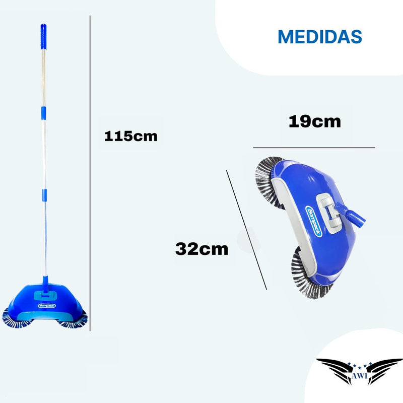 Vassoura 3 em 1 SmartClean 360° | Varre, Armazena e Passa Pano